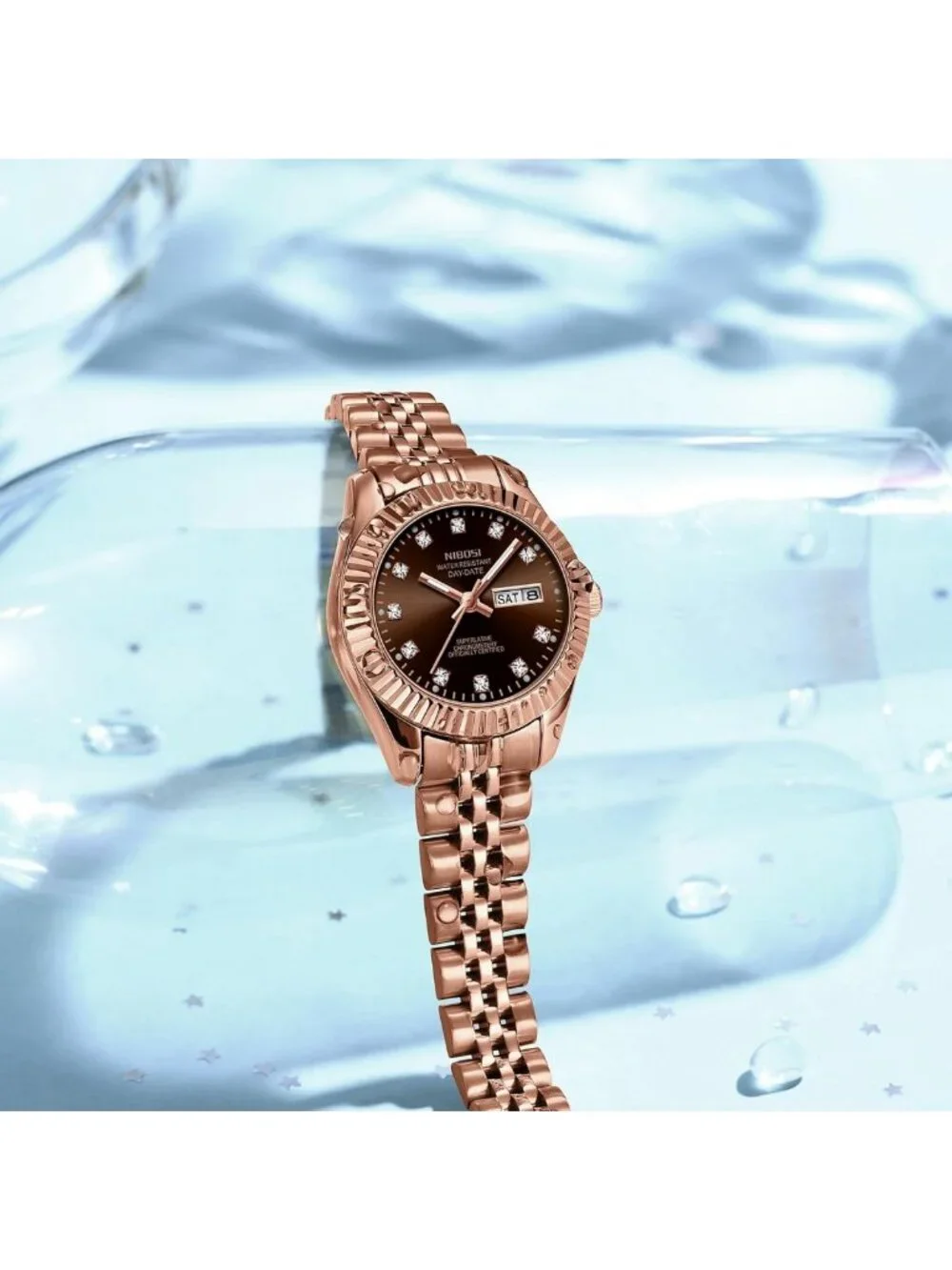 Elegant Women's Analog Quartz Watch - Gold & Silver Stainless Steel, Waterproof